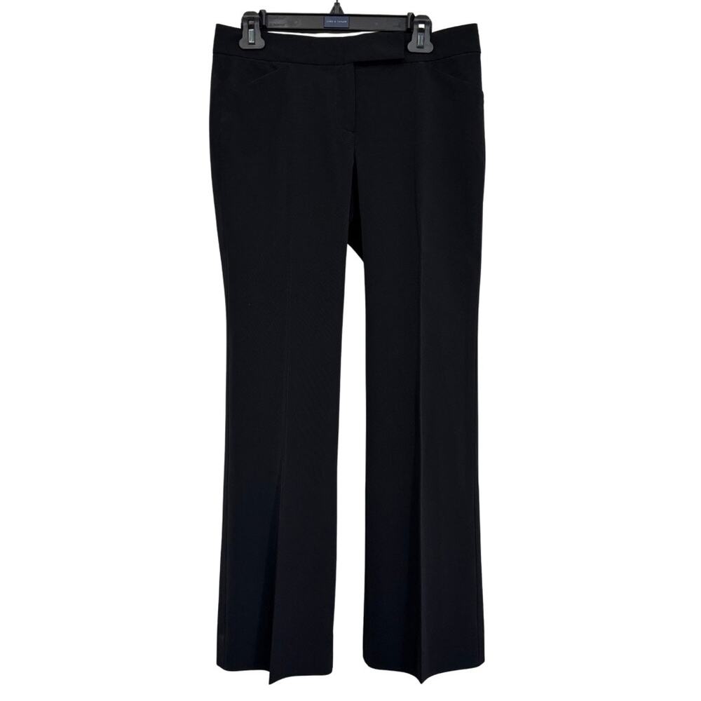 Theory Black Work Dress Pants Sz 6 | Flat Front Bootcut Trousers EUC